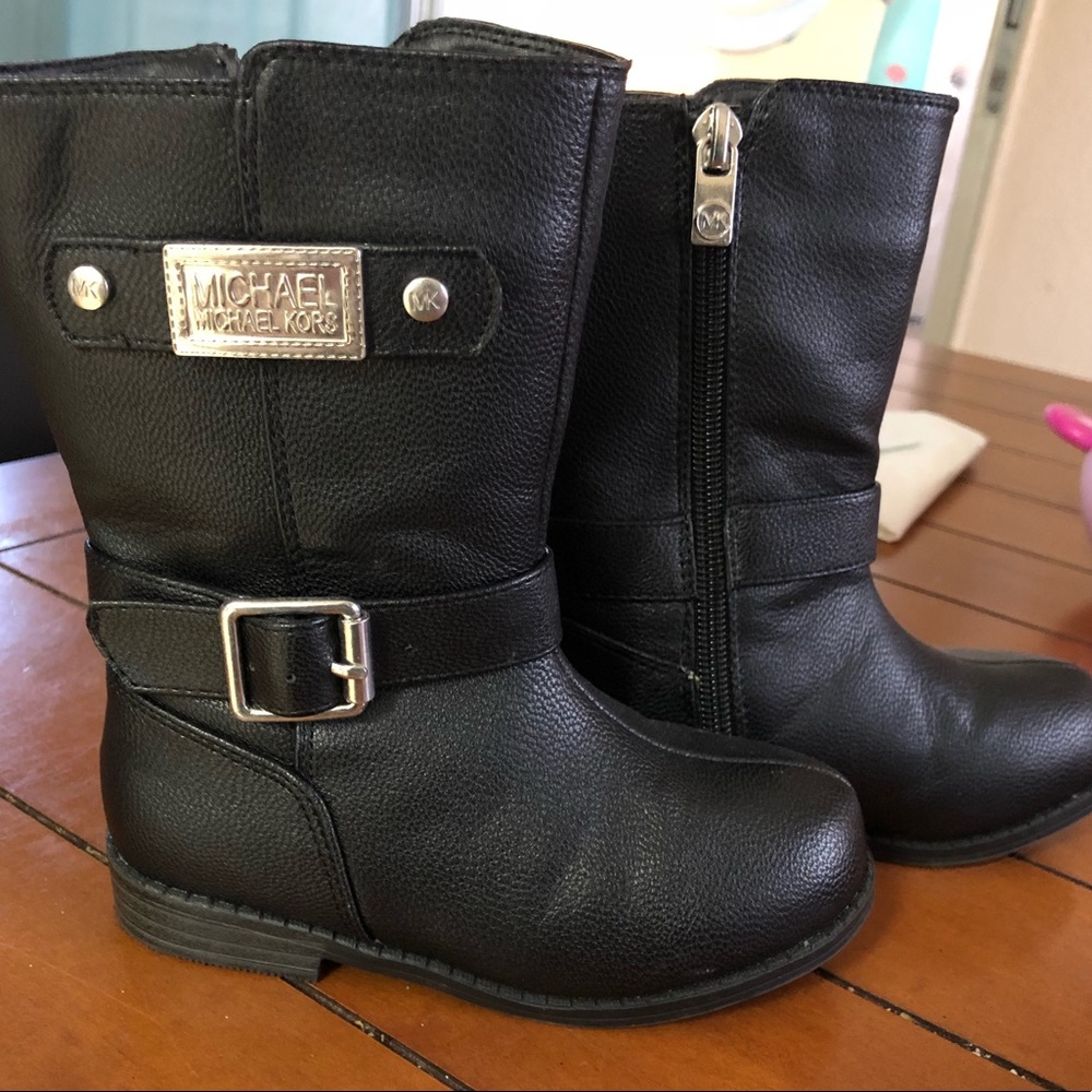 Black Michael Kors Boots for Toddler Girls, size 8